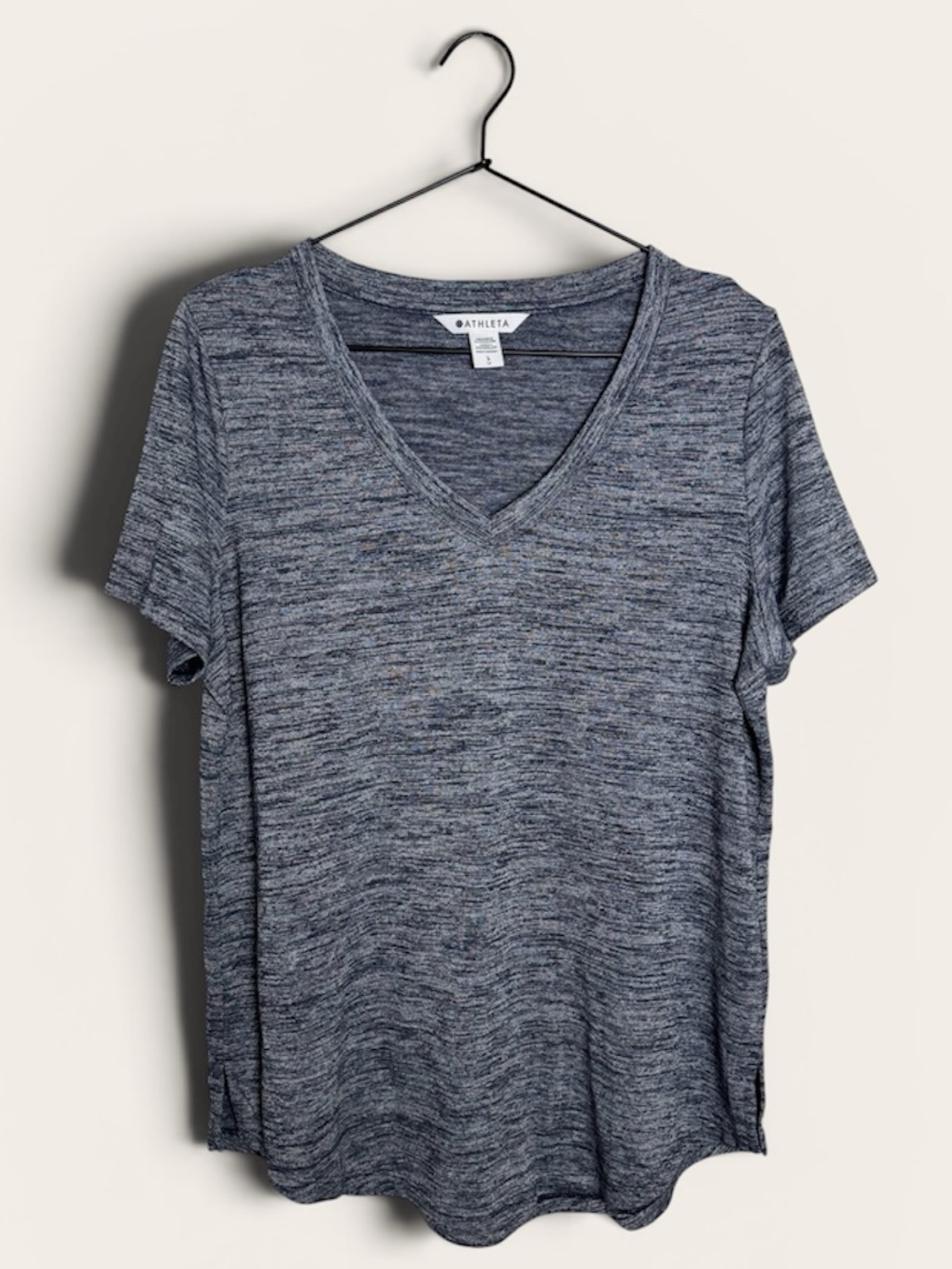 Athleta Breezy Scoop V-neck Tee in Flint Heather Blue